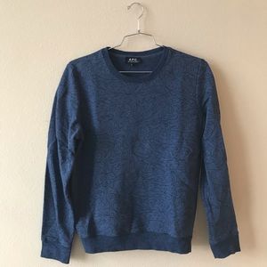 APC sweatshirt, printed. Blue. Small.